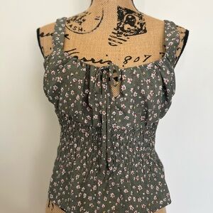 Papaya Olive Floral Blouse